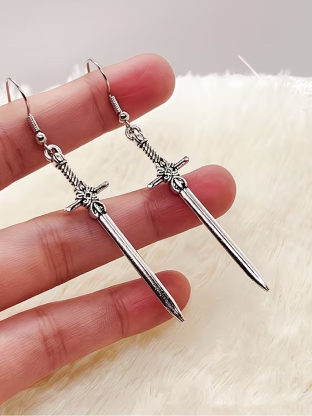 Sword Dangle Earrings - Women's Jewelry